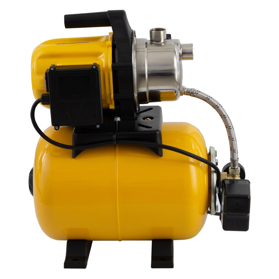 Насосная станция PS800X, 800 Вт, 3200 л/ч, ресивер 24 л, подъем 38 м, нержавейка Denzel (97210)