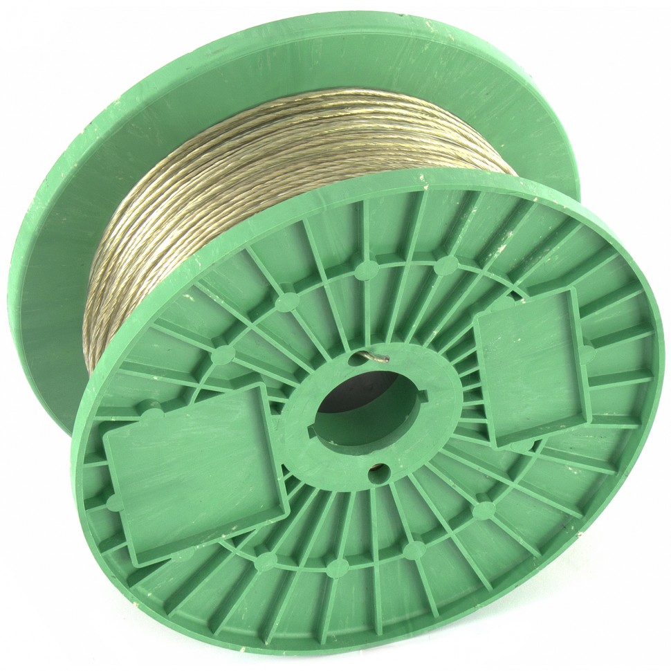 Трос металлополимерный прозрачный ПР-2.5, толщина 2.5 мм, катушка 200 метров Сибртех (47626)