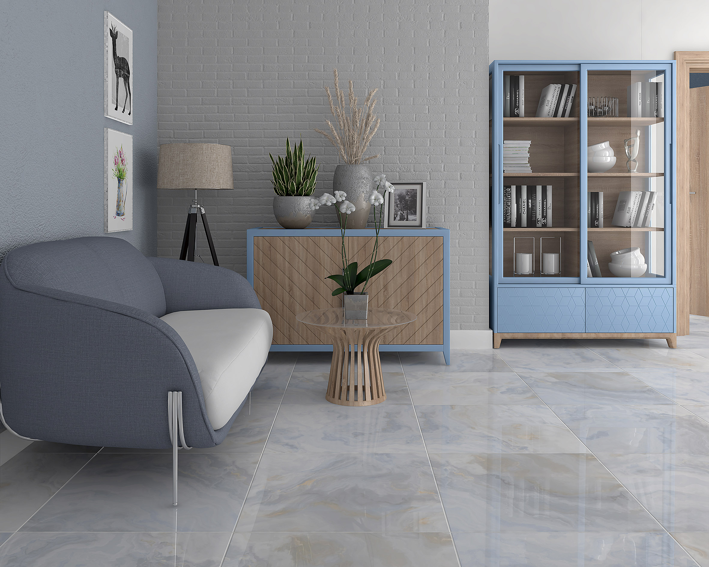 Blues голубой 30x30