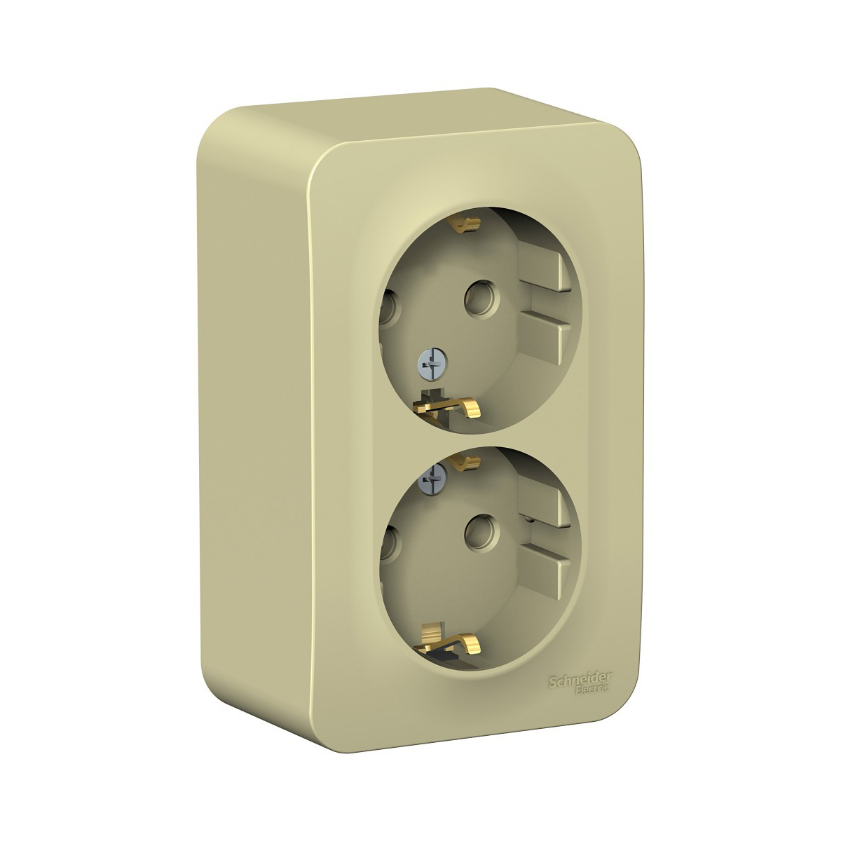 Розетка открыт. уст. "blanca" 2-х местн. с заземл. 16а, бежевый (1/8/16) "schneider"