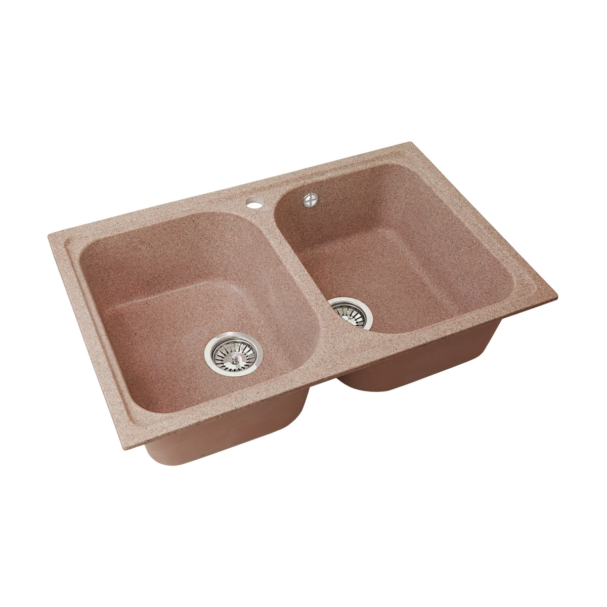 Мойка для кухни врезная искуств. камень gs-15-307 двойная 787*495 мм терракот "granstones"