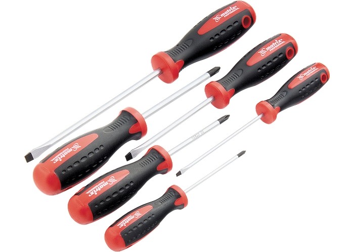 Набор отверток, сталь S2, двухкомпонентные рукоятки, 6 шт Matrix Professional (13303)
