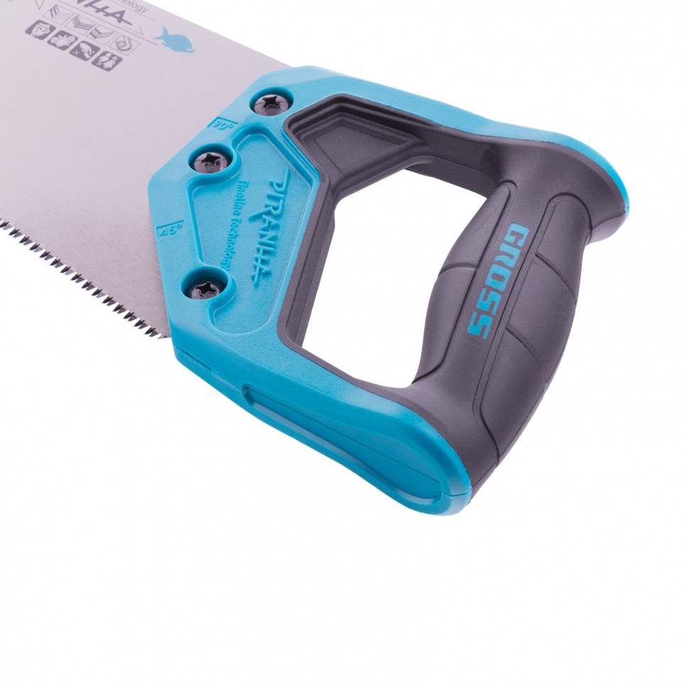 Ножовка по дереву "Piranha", 400 мм, 11-12 TPI, зуб-3D, каленый зуб, двухкомпонентная рукоятка Gross (24110)