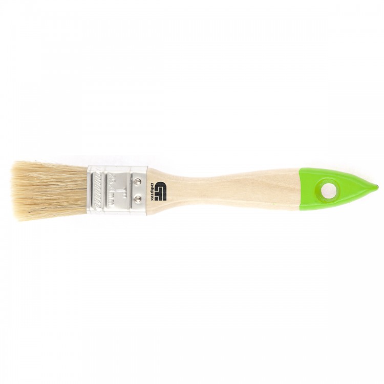 Кисть плоская 25 мм, натуральная щетина, деревянная ручка Сибртех (82261)