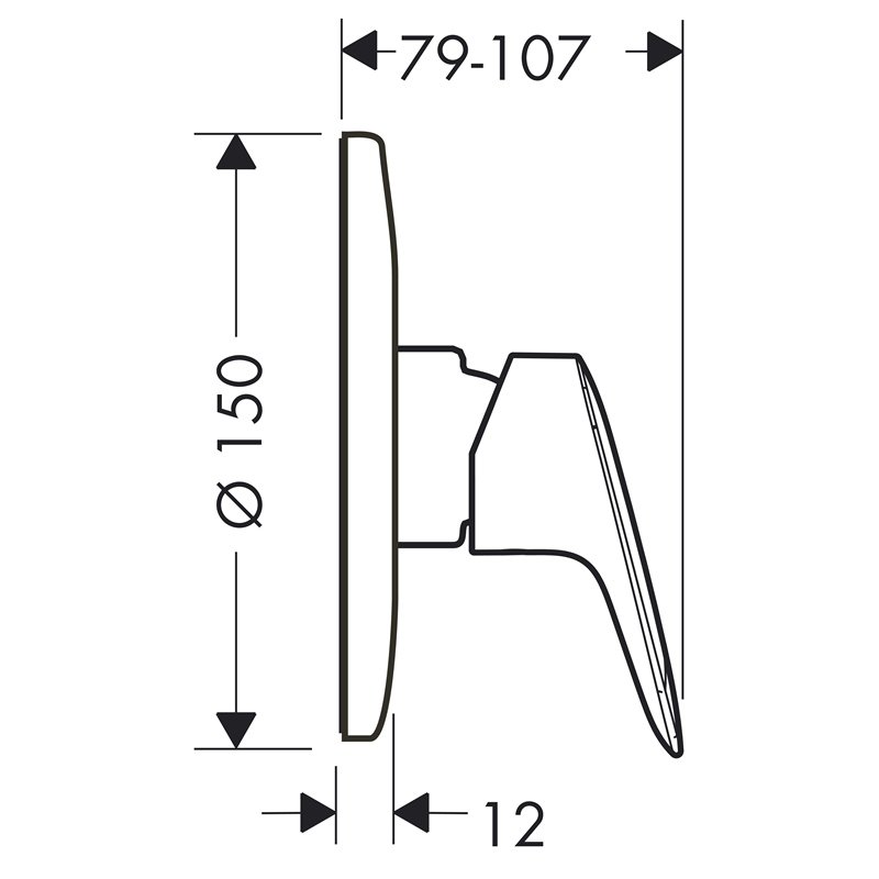 Смеситель для душа HansGrohe HG Logis однорычажный СМ круглый