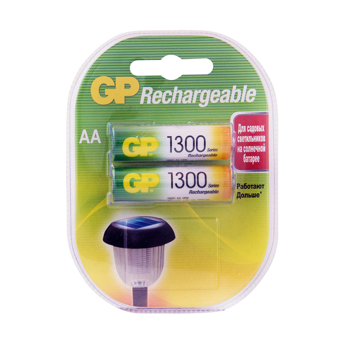 Аккумулятор gp rechargeable 130aahc-2decrc2  тип аа, 1300 мач (2 шт. в блистере) (1/10/100)