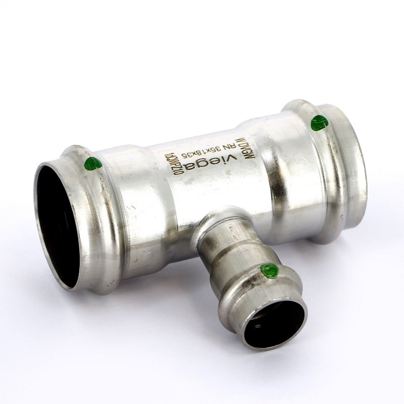 Тройник пресс 35х18х35 нержавеющая сталь Sanpress Inox VIEGA