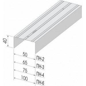 Профиль металлический для ГКЛ ГВЛ Гипсокартона направляющий ПН-6 100х40х0,4мм Албес 3м