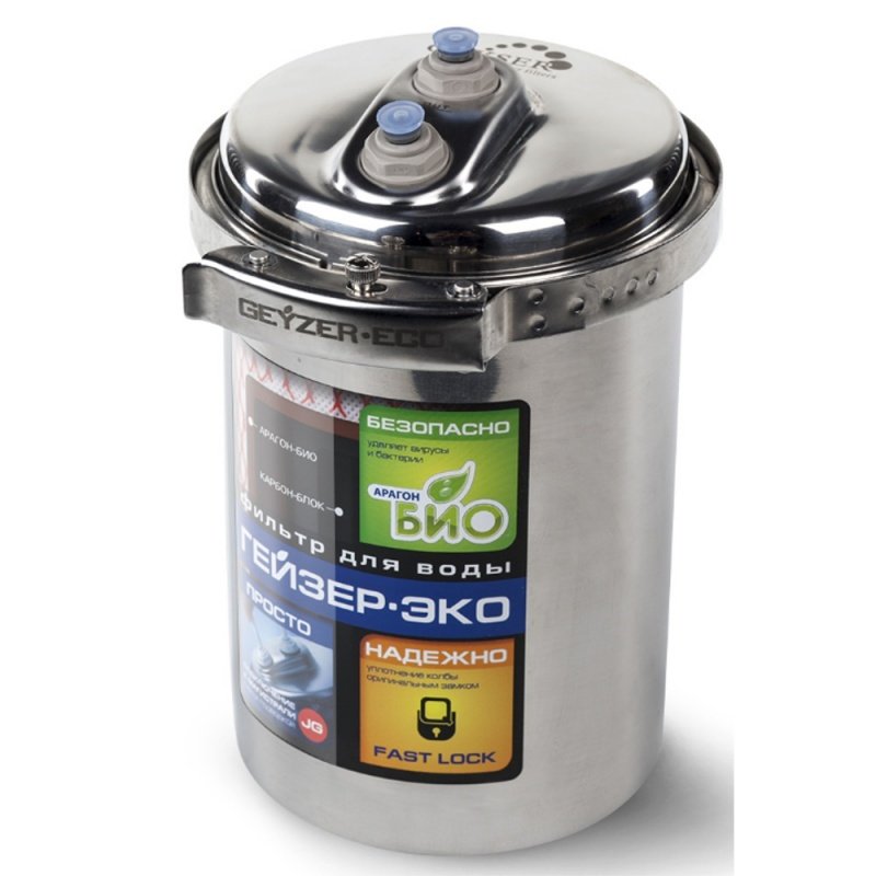 Гейзер-Эко стационарный фильтр с отдельным краном, нерж. корпус
