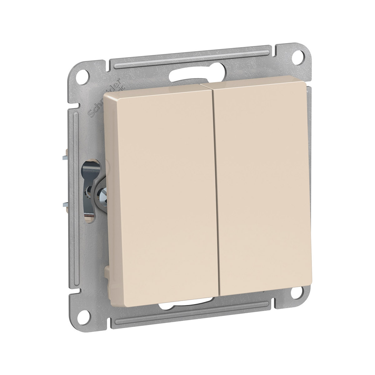 Выключатель "atlasdesign" 2-х кл. (механизм) 10а, бежевый (1/20/160) "schneider"