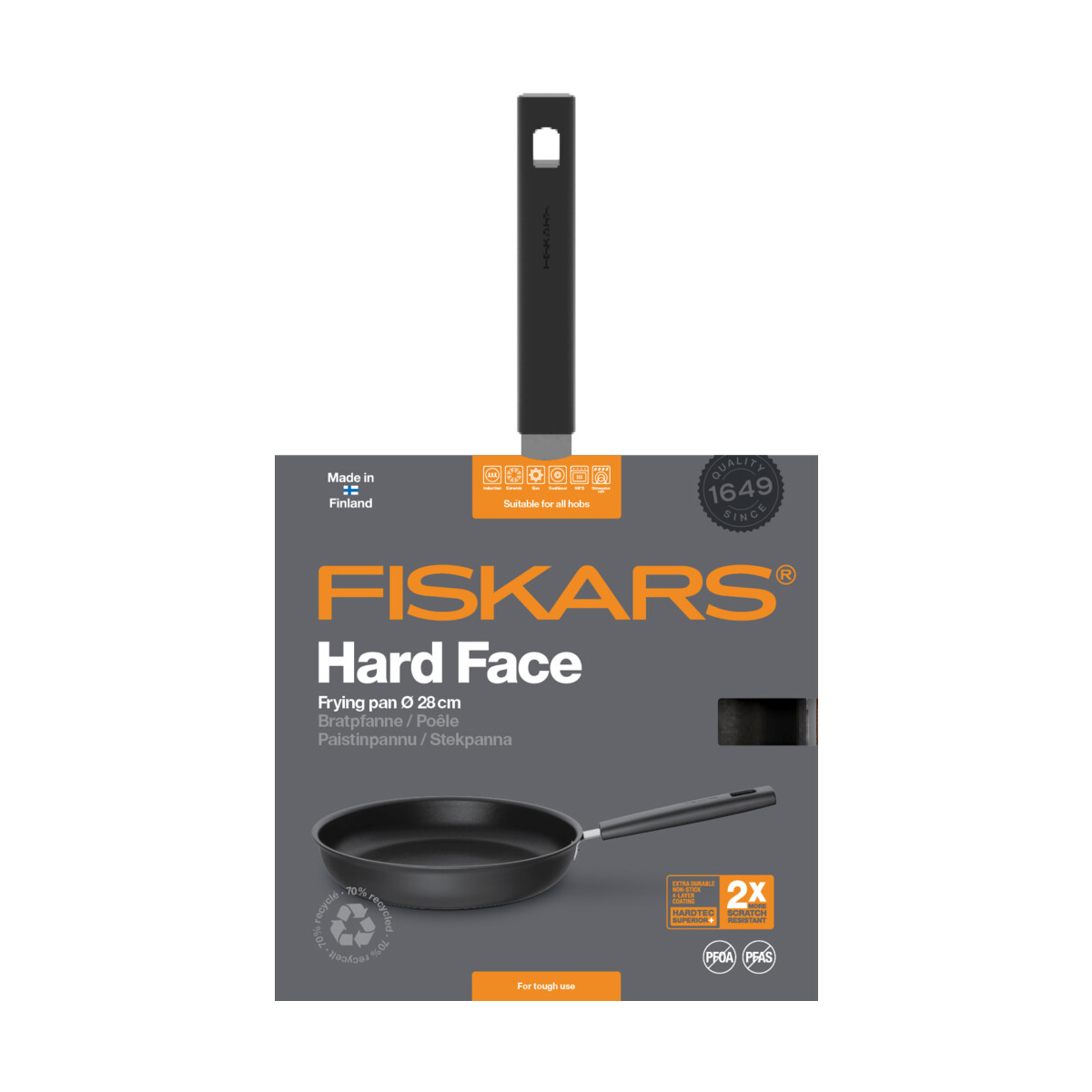 Сковорода антипригарн. "hard face" 28 см (1/6) "fiskars" 1052224