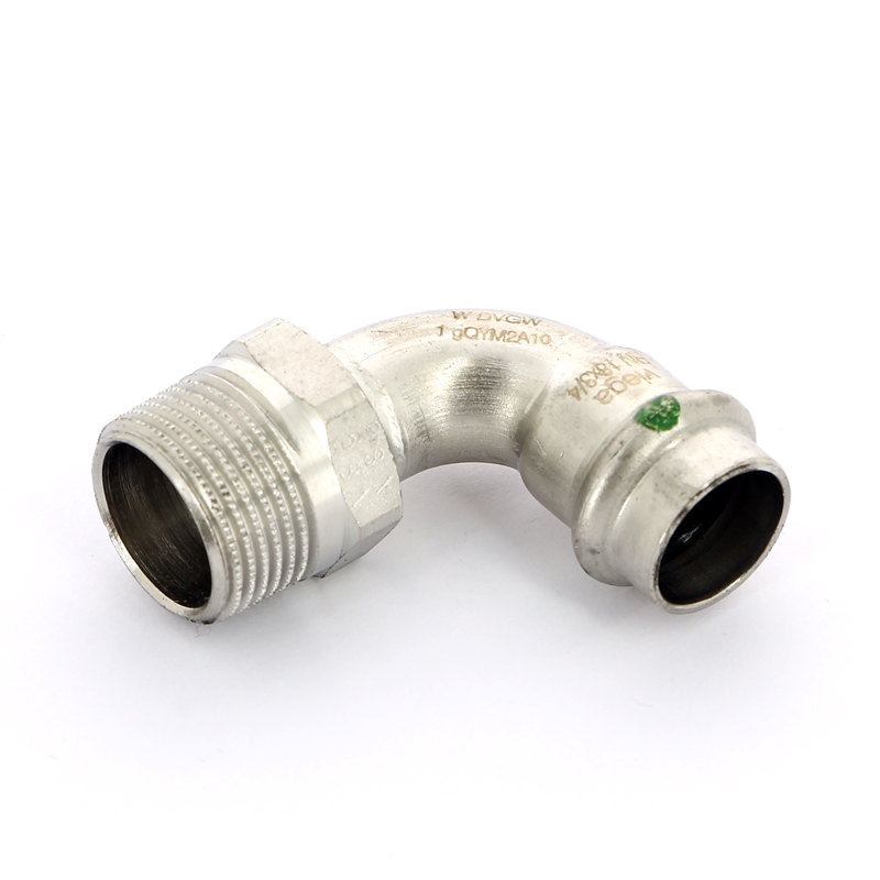 Угол пресс-Н 18x3/4" нержавеющая сталь Sanpress Inox VIEGA