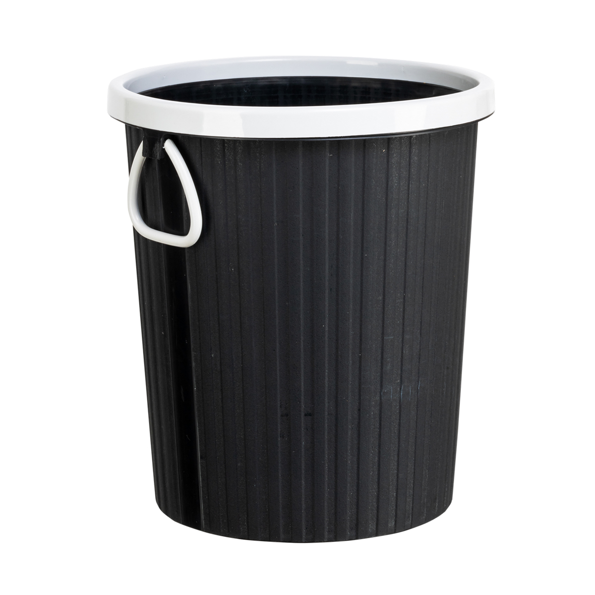 Бак пласт. для мусора 16 л круглый с ручками (черный/серый) (1/50) "happi dome" hdb-036-16