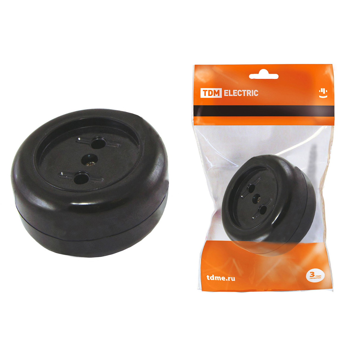 Розетка открыт. уст. 16а 250b "ретро" карболит (1/12/240) tdm sq1806-0102