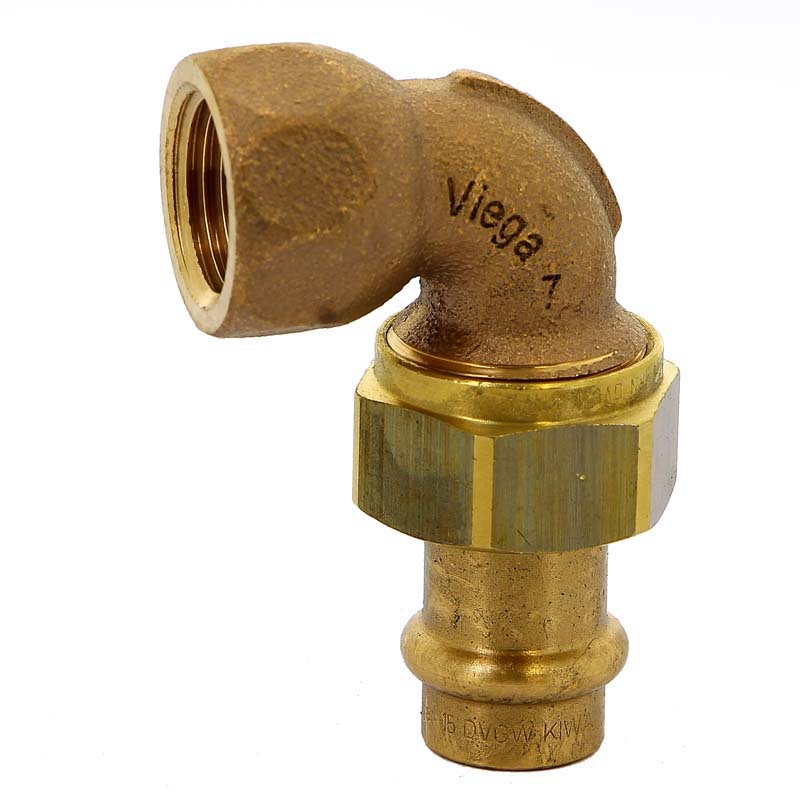 Угол пресс-В 15х1/2' с разъемным соединением и плоской прокладкой Sanpress VIEGA