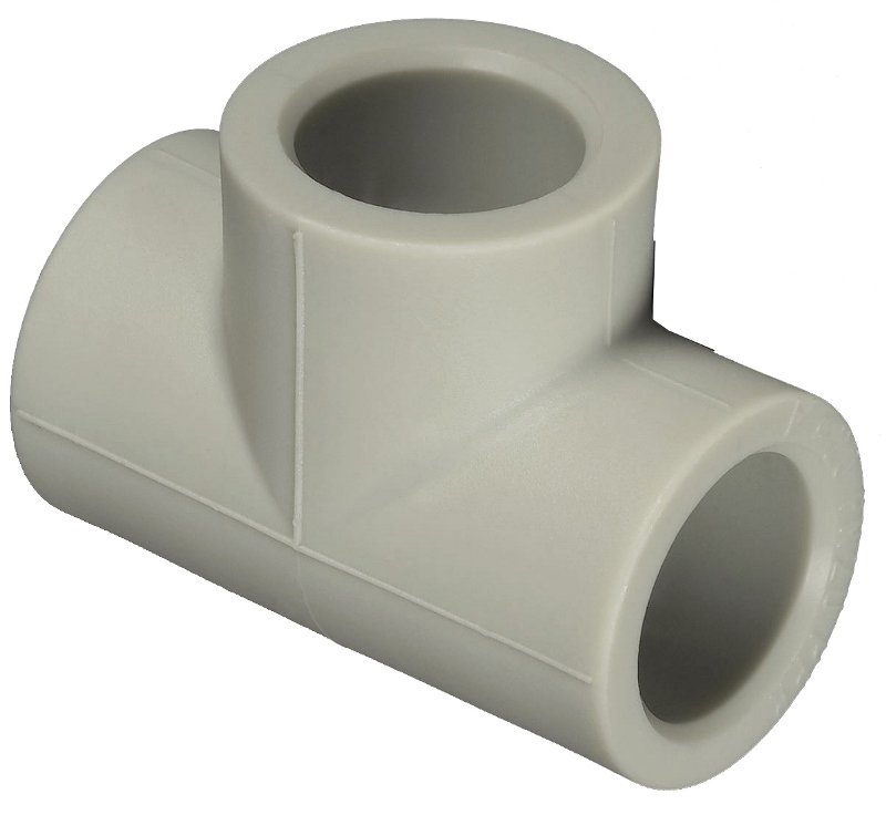 Тройник равнопроходной 16 мм полипропилен PP-R под пайку FV-PLAST серый
