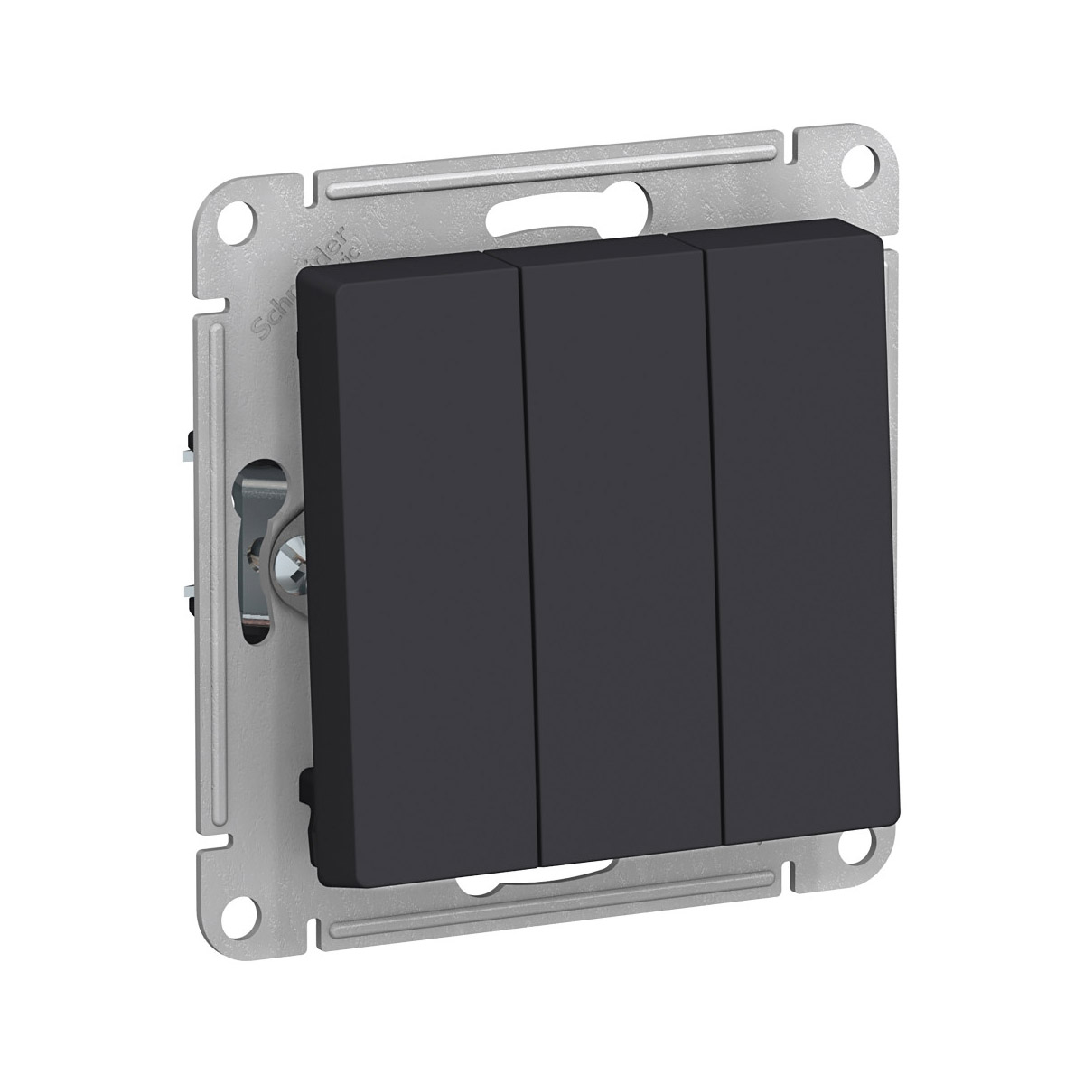 Выключатель "atlasdesign" 3-х кл. (механизм) 10а, карбон (1/5/20) "schneider"