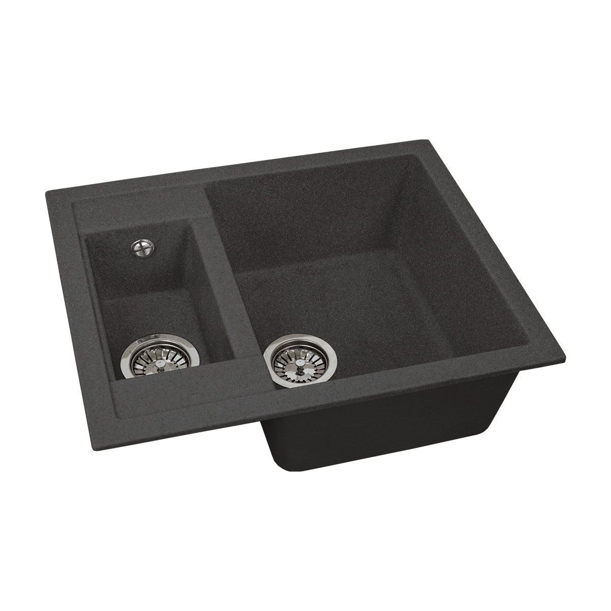 Мойка для кухни врезная искуств. камень gs-21-308 двойная 610*495 мм черная "granstones"
