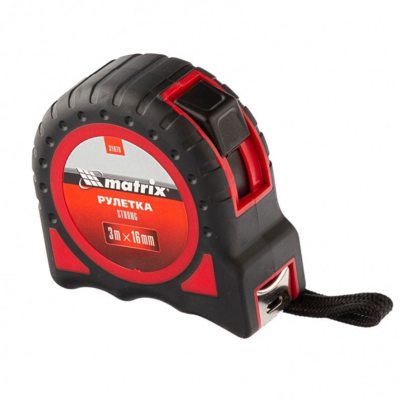 Рулетка Matrix 31078 Strong 3м х 16 мм обрезиненный корпус
