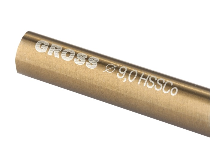 Сверло спиральное по металлу, 9 мм, HSS-Co Gross (72338)