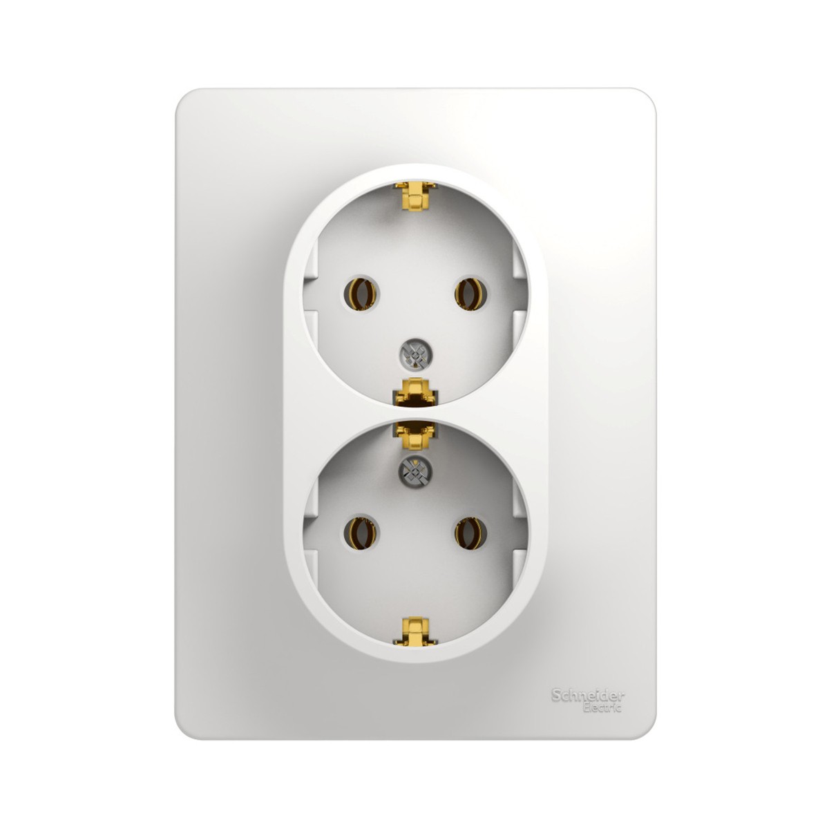 Розетка "glossa" 2-х местн. с заземл. 16а, белый (1/10/60) "schneider"