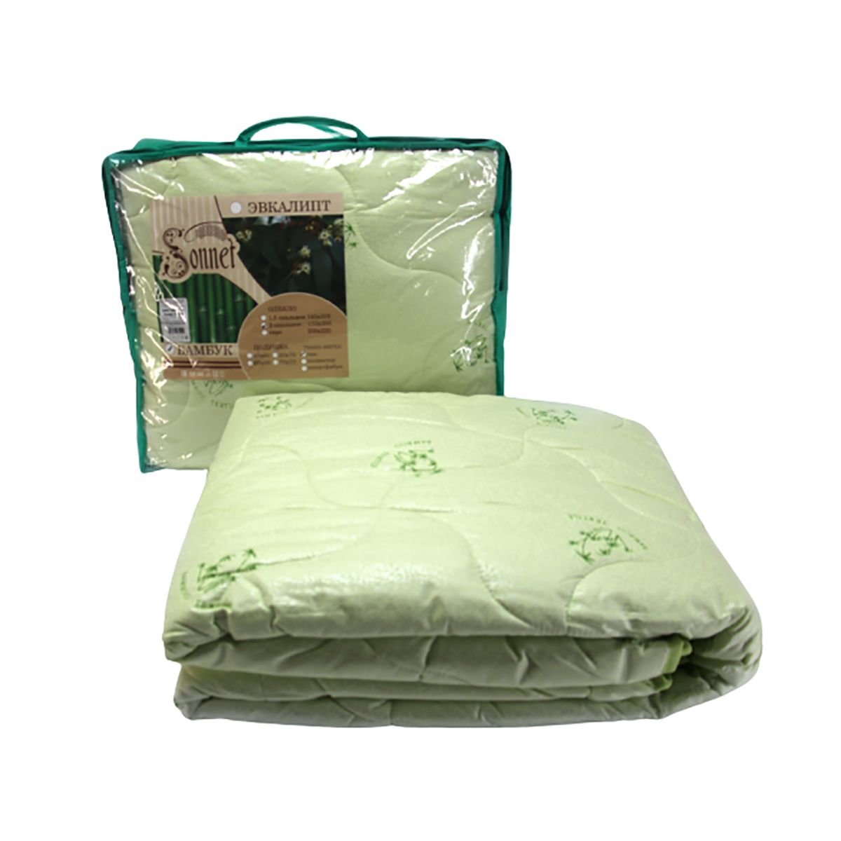 Одеяло "бамбук" 172*205 см (300 г/м), чехол тик (1/5) "sonnet"