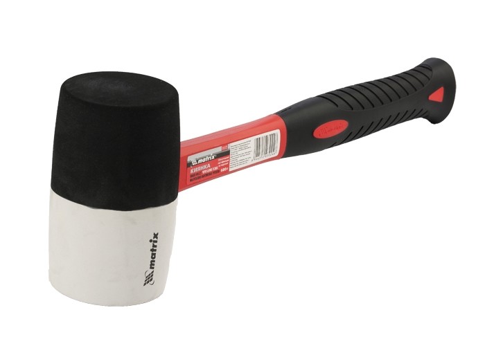 Киянка резиновая, 680 г, черно-белая резина, фибергласовая рукоятка Matrix (11172)