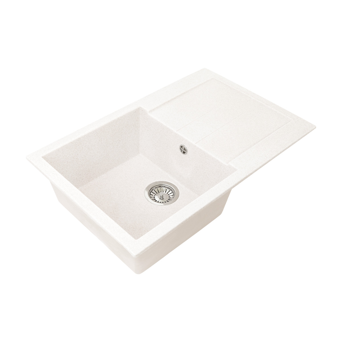 Мойка для кухни врезная искуств. камень gs-25-331 с крылом 775*495 мм белая "granstones"