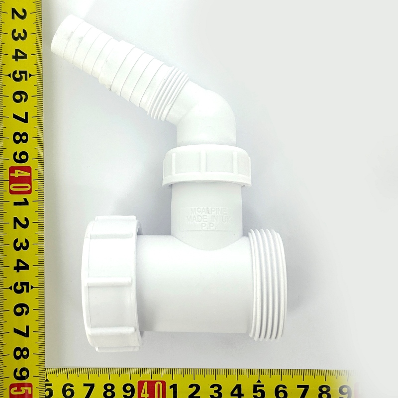 Муфта McALPINE 1 1/2" с адаптером под углом для подкл. слива бытовой техники