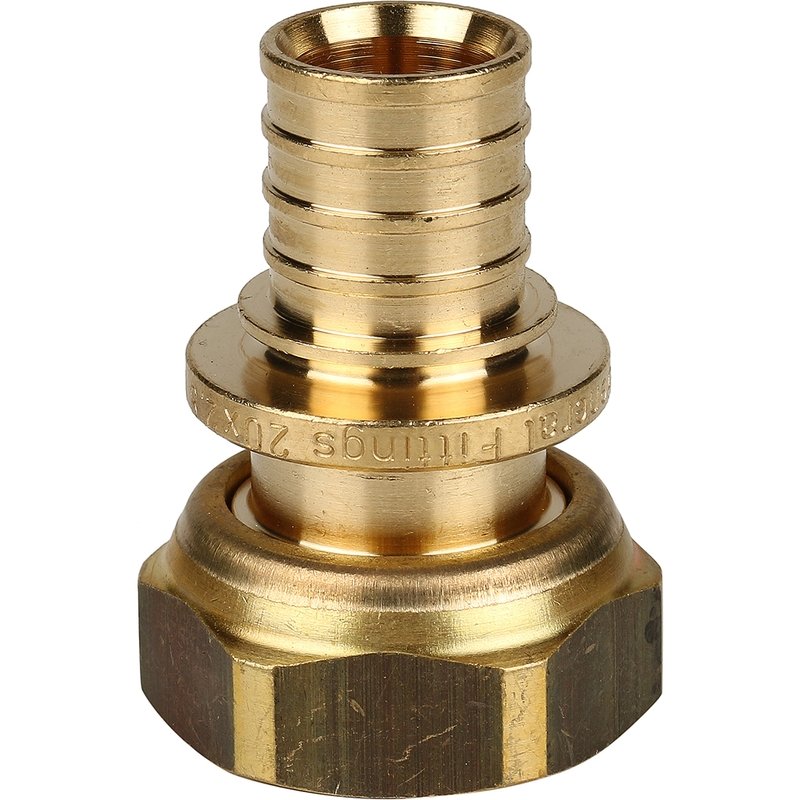 Переходник (евроконус) с накидной гайкой 20 x 3/4" аксиальный для труб PE-X STOUT