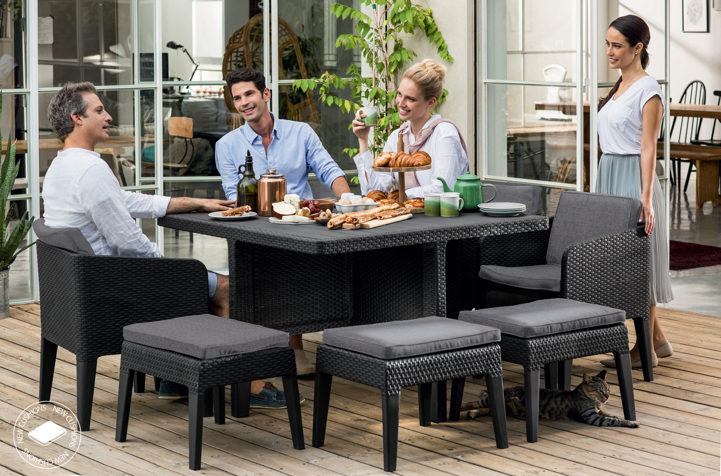 Комплект мебели Колумбия 9 сет (Columbia set 9 pcs) (графит)