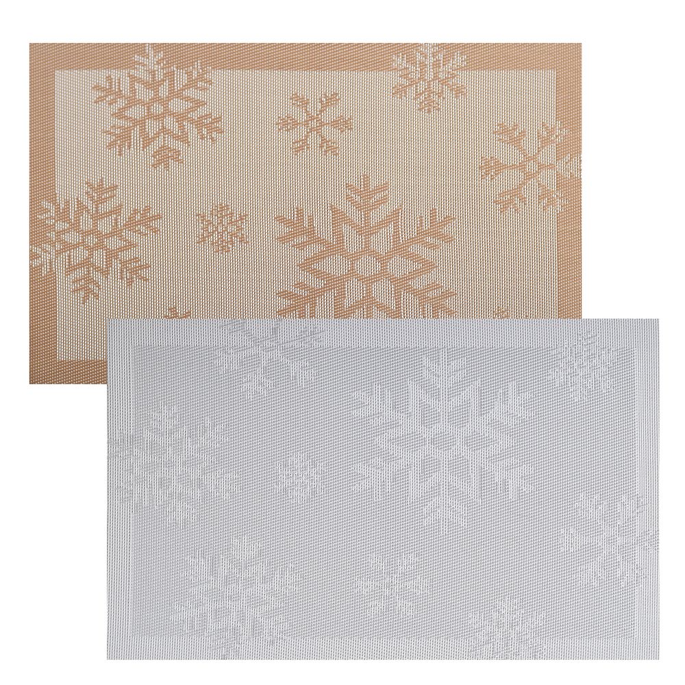 Салфетка сервировочная "снежинки" 30*45 см текстилен (6/240) "мультидом"  vl2-116