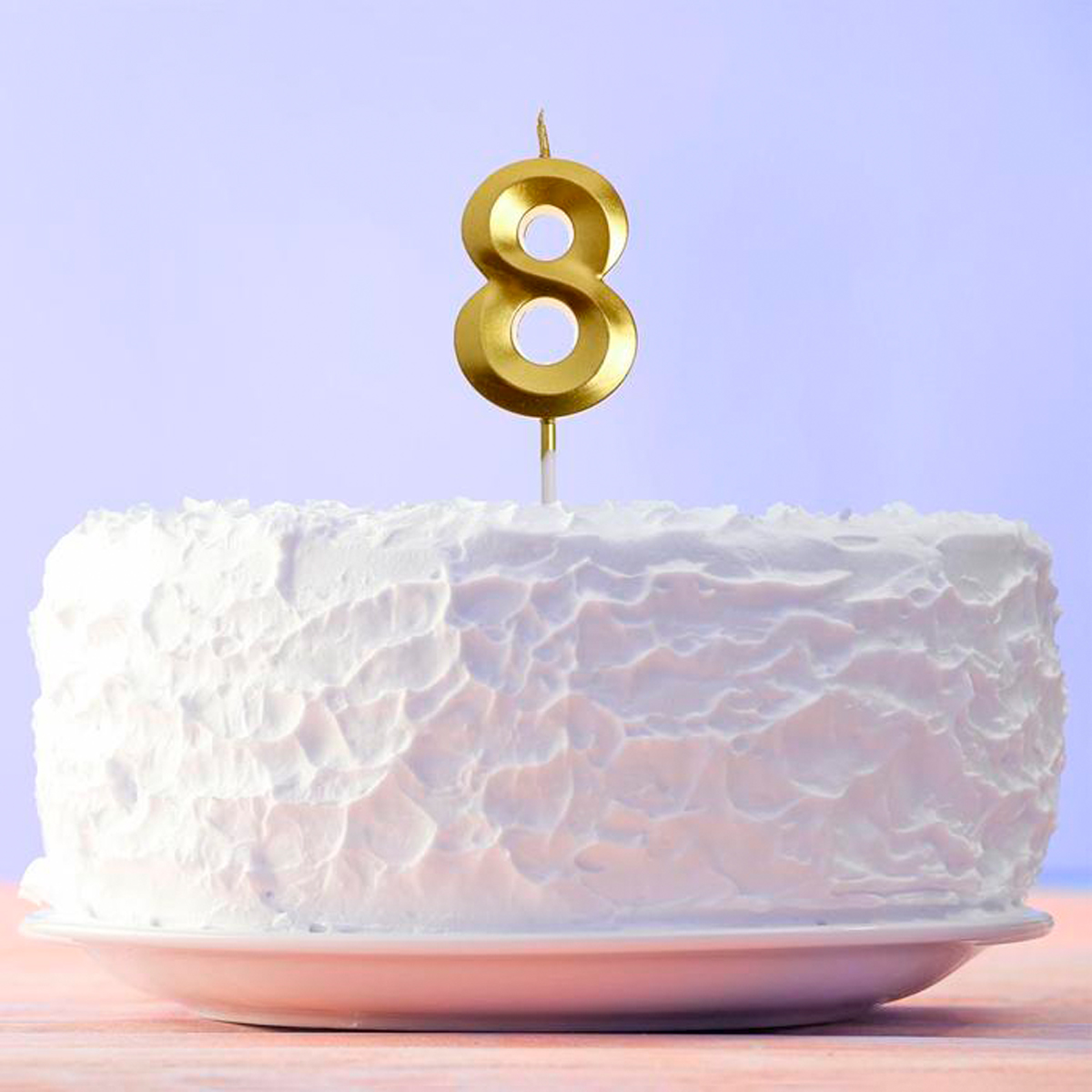 Свеча для торта цифра "8" 5*12 см золотая (1/600) "страна карнавалия" 5276860