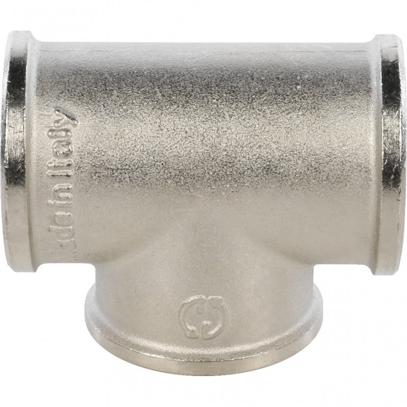 Тройник резьбовой ВР 1" никель STOUT