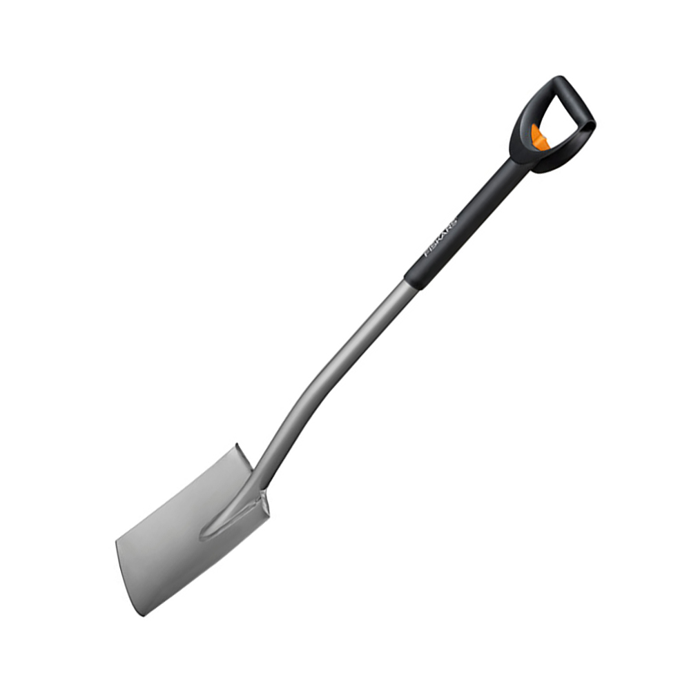 Лопата совковая с закругл. лезвием "smartfit", с телескоп. черенком и ручкой (1/4) "fiskars" 1000620