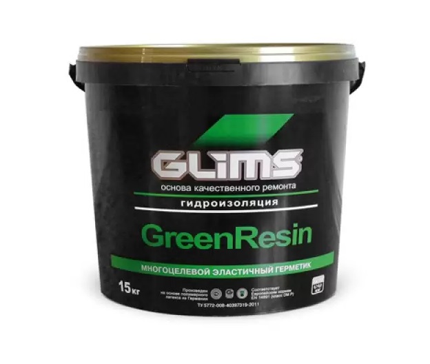 Гидроизоляция эластичная многоцелевая GLIMS GreenResin 15 кг