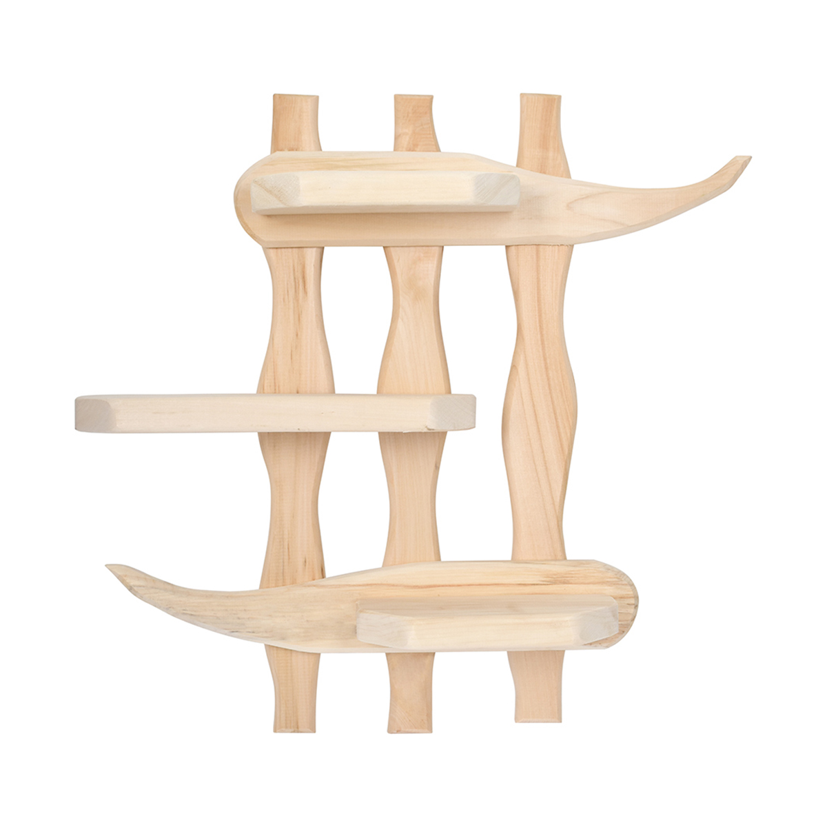 Полка настенная "бамбук" 54*50*9 см, липа (1/2) "банные штучки" 31183