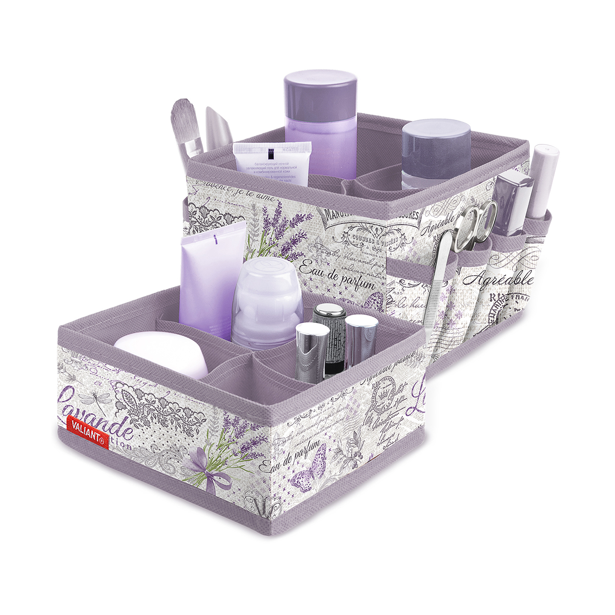 Органайзеры для косметики и аксес. "lavande" набор 2 шт. (1/24) "valiant" lv-s4s4