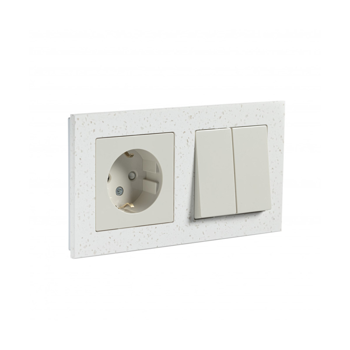 Рамка "atlasdesign nature" 2-х местн. универс., мрамор, крем роял (1/8/16) "schneider"