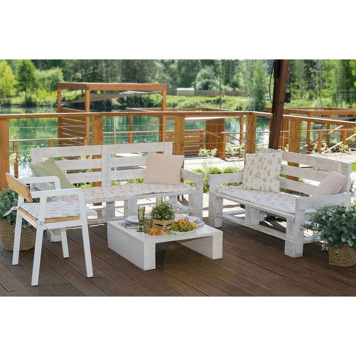 Подушка на скамейку "листья" 45*120 см (1/5) "этель" 4345694