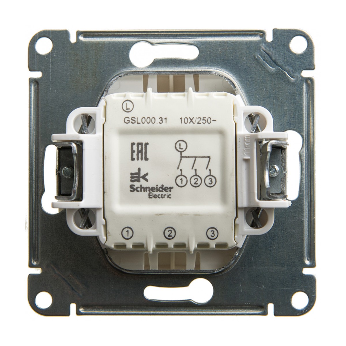 Выключатель "glossa" 3-х кл. (механизм) 10а, перламутр (1/20/160) "schneider"