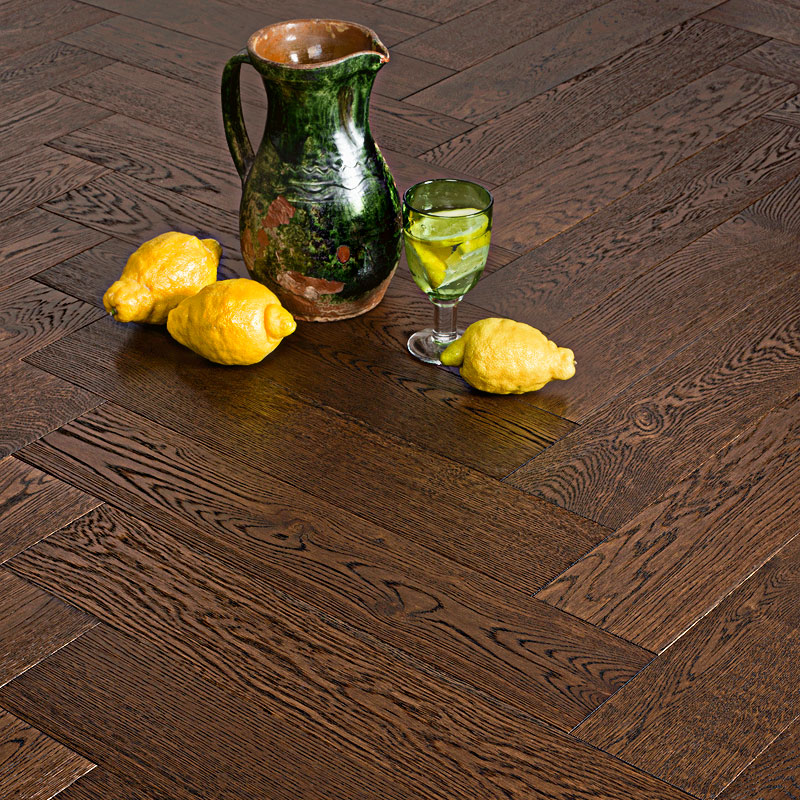 Coswick Английская ёлка 3-х слойная T&G шип-паз (90°) 1122-3217 Молочный Шоколад (Порода: Дуб)