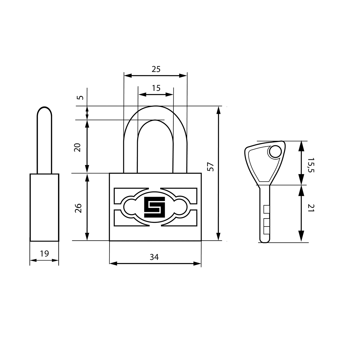 Замок навесной вс 3-п30 пл  5 мм (5 ключей) (1/12/120) "булат"