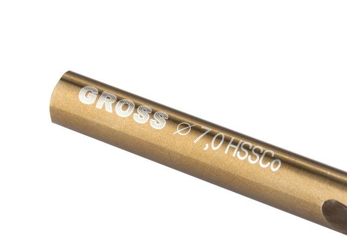 Сверло спиральное по металлу, 7 мм, HSS-Co Gross (72328)