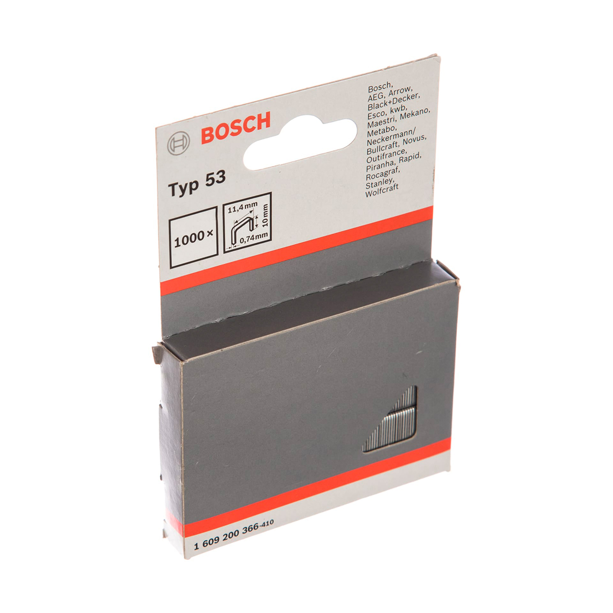 Скобы плоские тип 53   1000 шт.  10 мм (1) "bosch" 1609200366