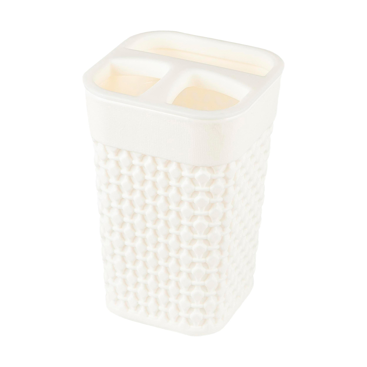 Стакан для ванной комнаты "oslo" с разделителями, молочный туман (1/36) "plast team"  pt1344мл-36