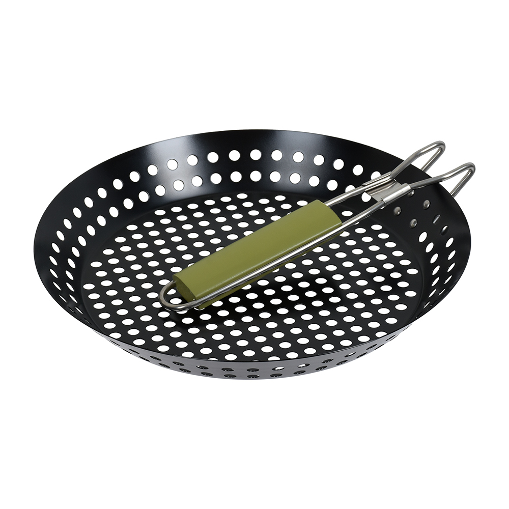 Решетка-гриль для морепродуктов и овощей круглая 30*30*3 см антипригарн. (1/12) "boyscout" 61261