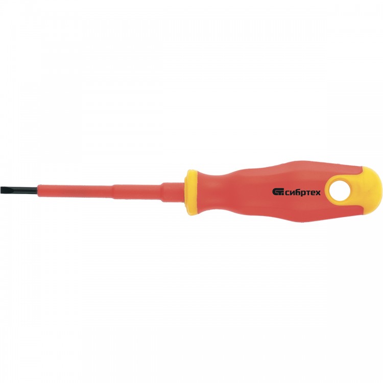 Отвертка диэлектрическая SL3 х 75 мм, CrV, до 1000 В, двухкомпонентная рукоятка Сибртех (12931)