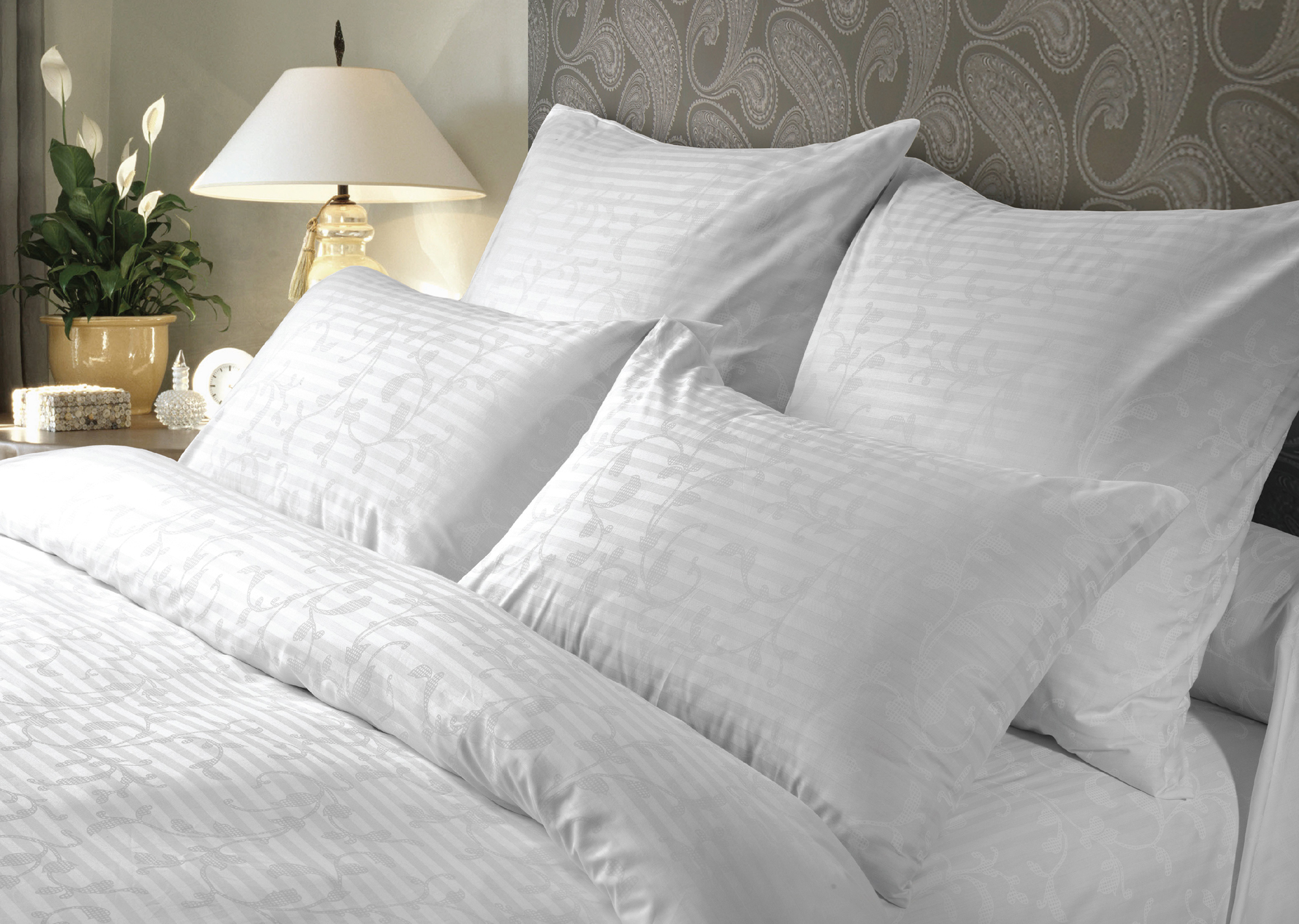 Постельное белье "verossa stripe" кружевная сказка евро (1)