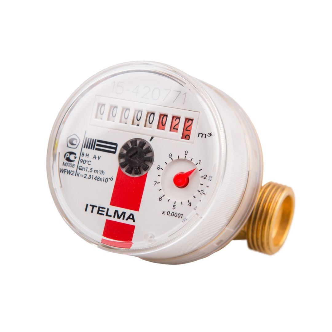 Cчетчик для горячей воды ИТЭЛМА WFW20 L=80 90˚C - размер присоединения 3/4"